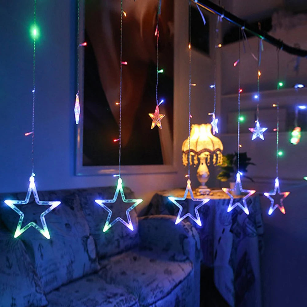 Varal de Luzes Estrela em LED