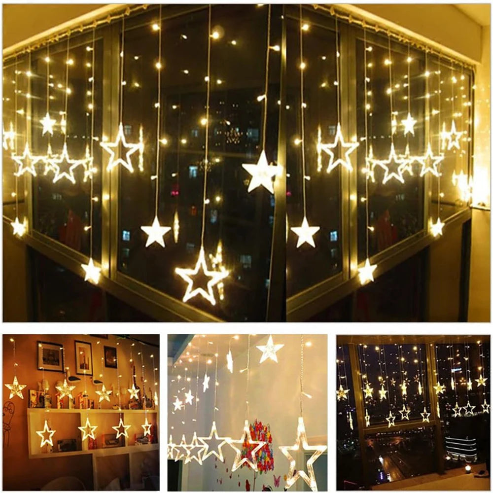 Varal de Luzes Estrela em LED