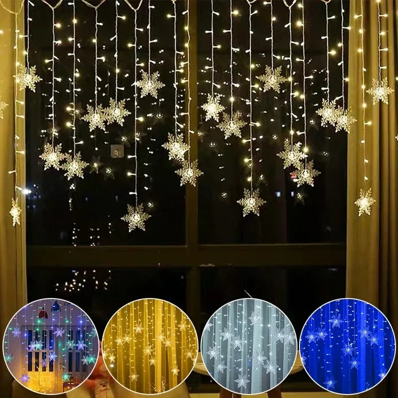 Varal em LED Flocos de Neve