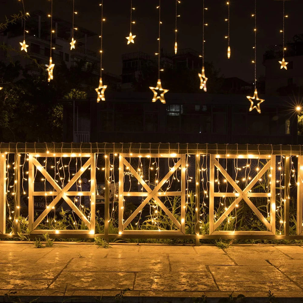 Varal de Luzes Estrela em LED