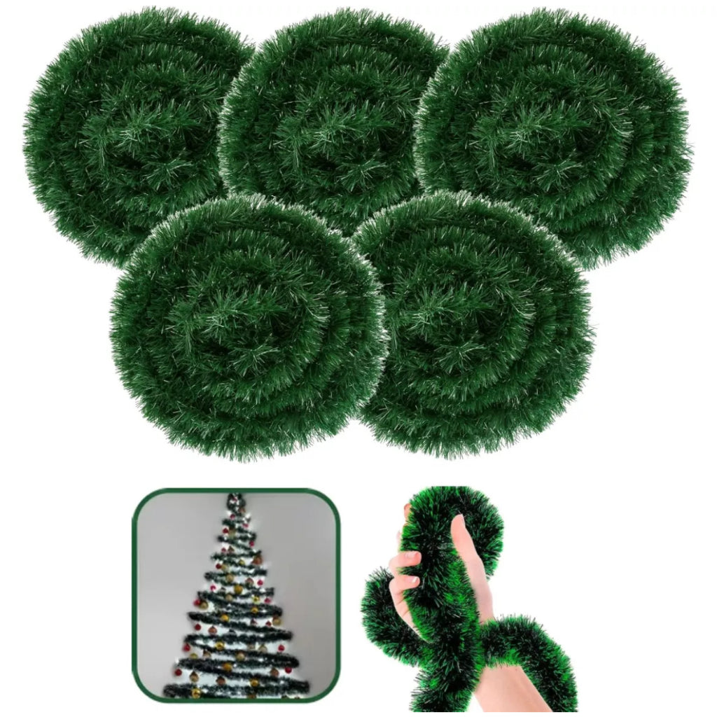 Kit 10 Peças Festão Verde Enfeite De Natal 2m Decoração Festa Promoção 8CM - Envio Imediato