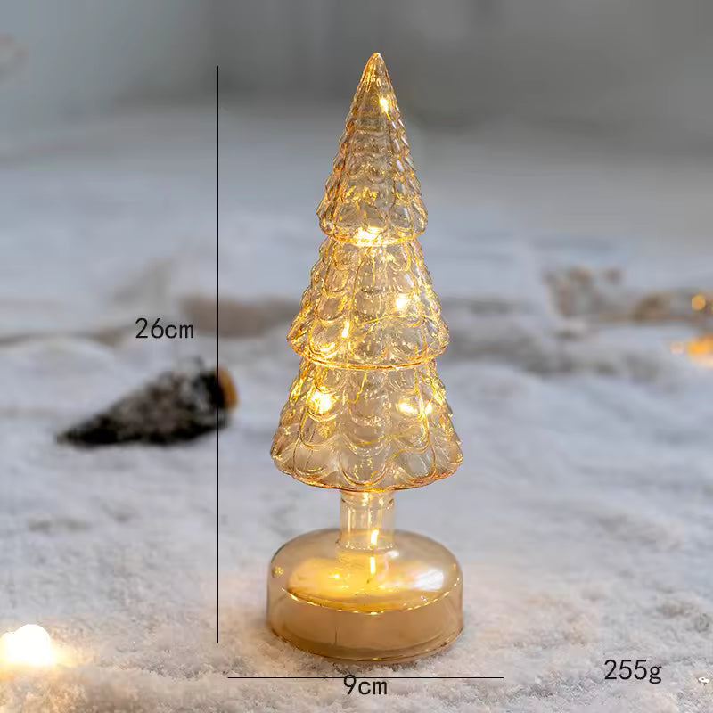 Mini Árvore de natal em vidro com LED