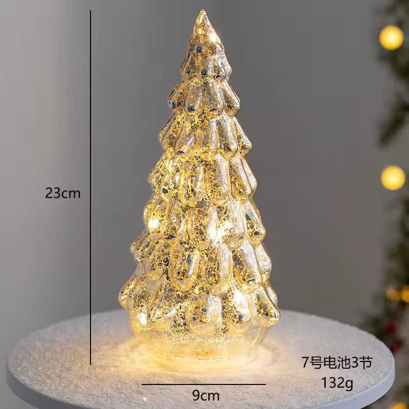 Mini Árvore de natal em vidro com LED