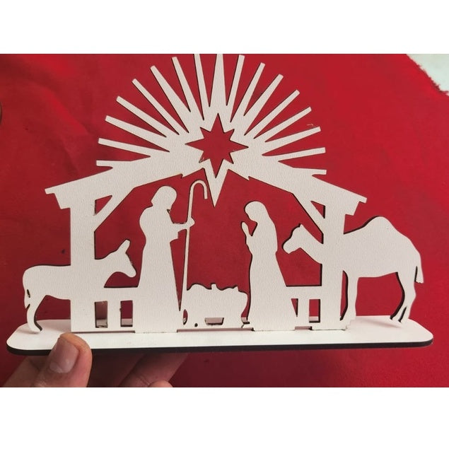 Presépio de Natal em MDF 20cm x 13cm /Lembrancinha de natal em MDF/Brinde/Presente de Natal Presepio