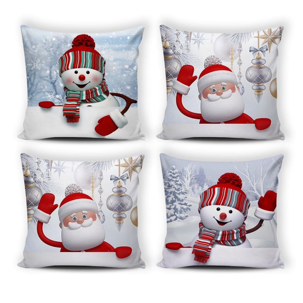 04 Capas de Almofadas Feliz Natal