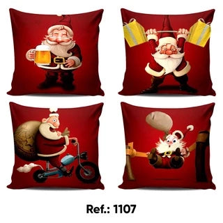 04 Capas de Almofadas Feliz Natal