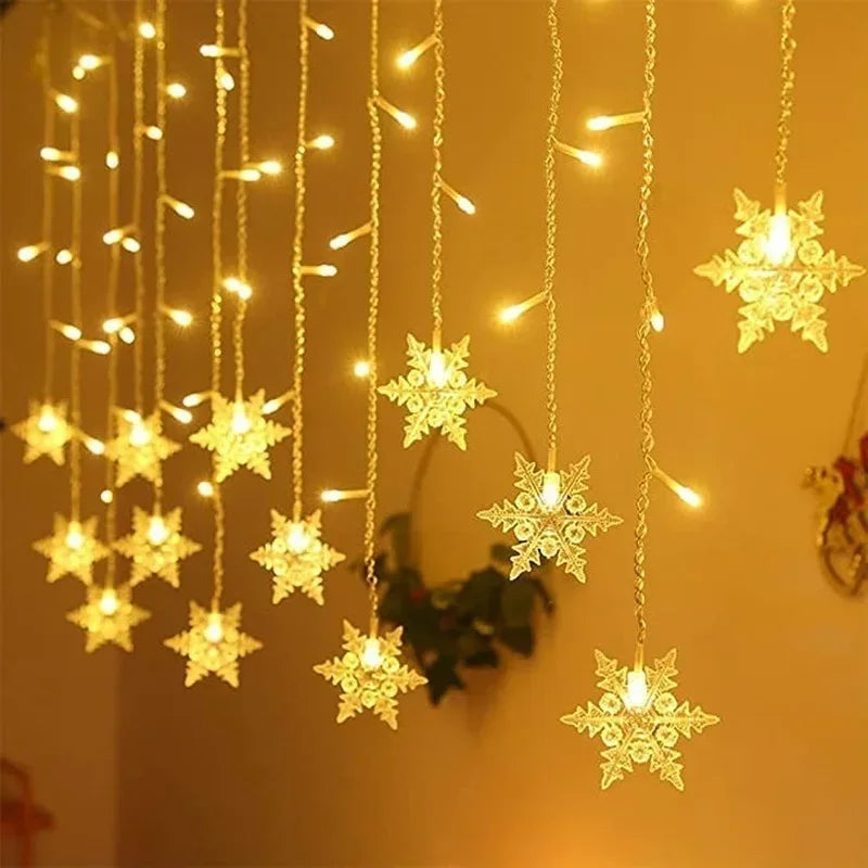 Varal em LED Flocos de Neve