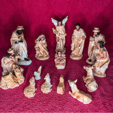 Presépio de Natal 15 peças 18cm com Resina
