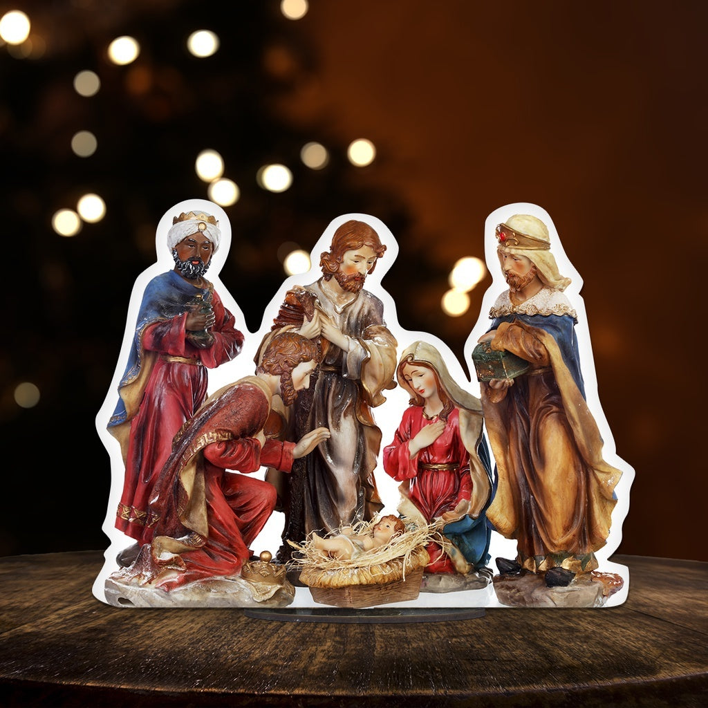 Presepio Natalino Em Mdf 1 Pç Decorativo Presepio Para Mesa De Natal