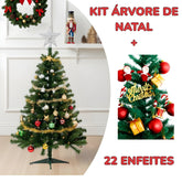Kit Árvore De Natal + 22 Enfeites Completa Verde e Nevada Papai Noel Decoração 50 Galhos 60cm Pronta Entrega Rápida