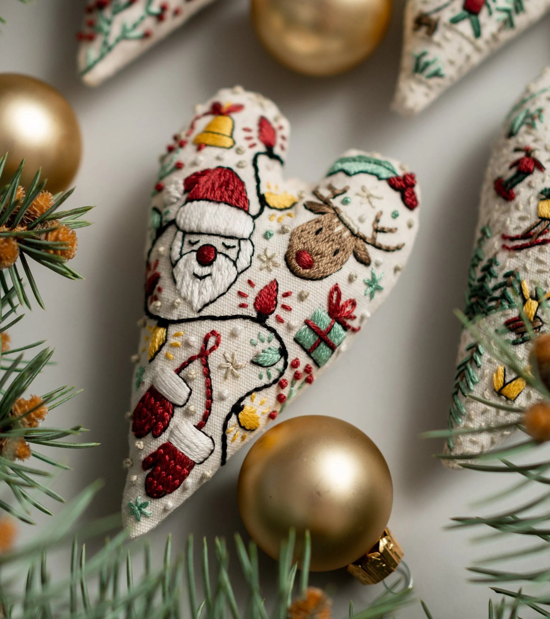 Kit De Bordado De Natal Para Enfeite De Árvore - COMPLETO