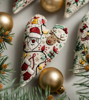 Kit De Bordado De Natal Para Enfeite De Árvore - COMPLETO